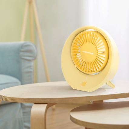 Aigostar - Uzlādējams galda ventilators 3W/5V 1200mAh USB oranža