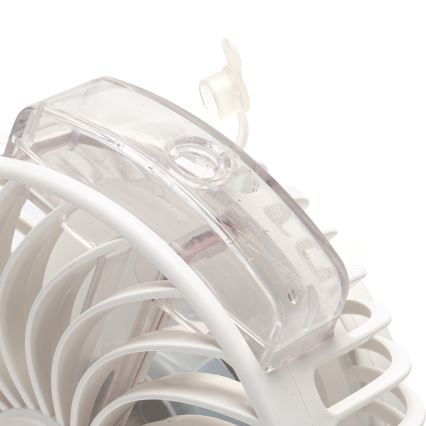 Aigostar - Uzlādējams galda ventilators ar stiprinājumu 2W/5V 2400mAh USB balta