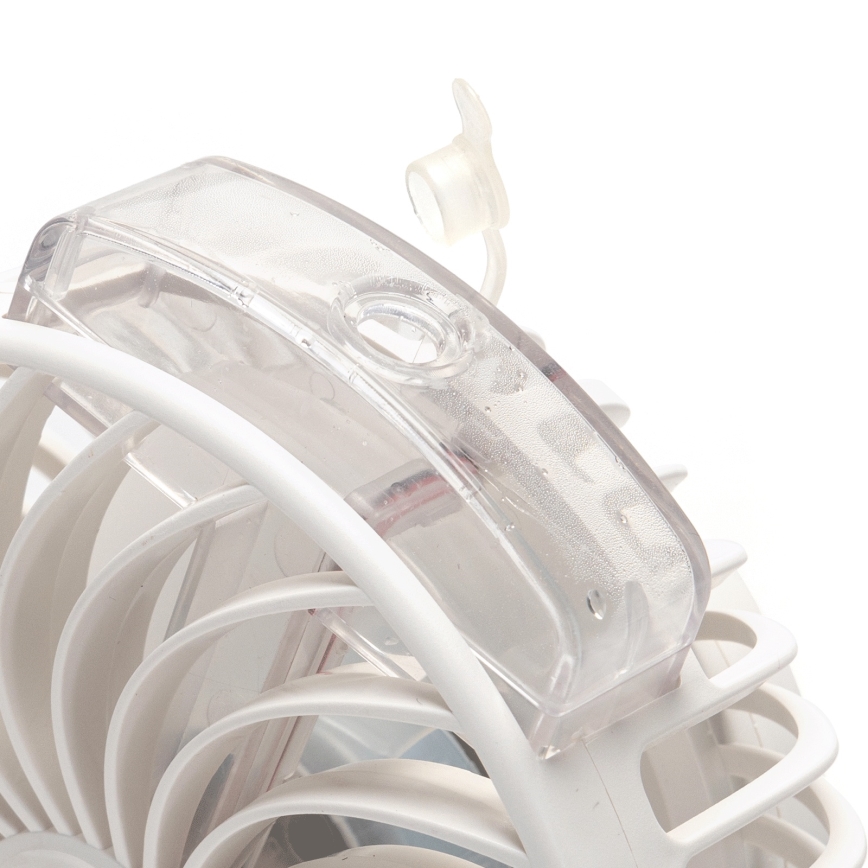 Aigostar - Uzlādējams galda ventilators ar stiprinājumu 2W/5V 2400mAh USB balta