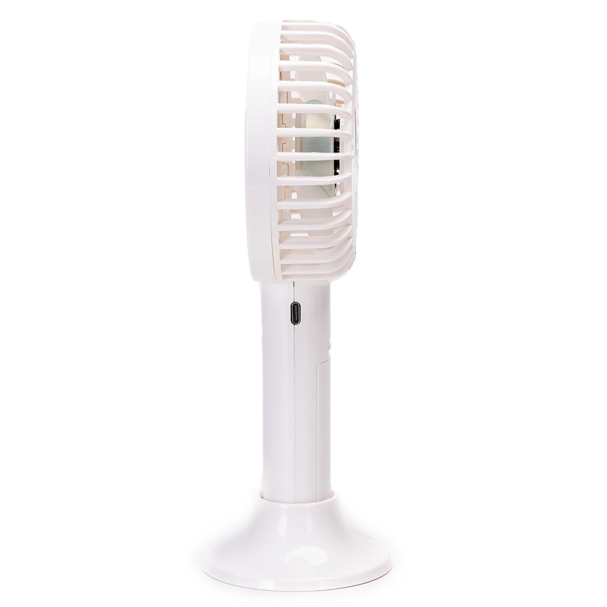 Aigostar - Uzlādējams kabatas ventilators 3W/5V 1500mAh USB balta