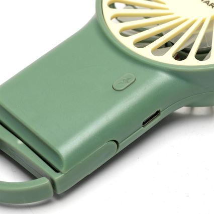 Aigostar - Uzlādējams kabatas ventilators 4W/5V 500mAh USB zaļa