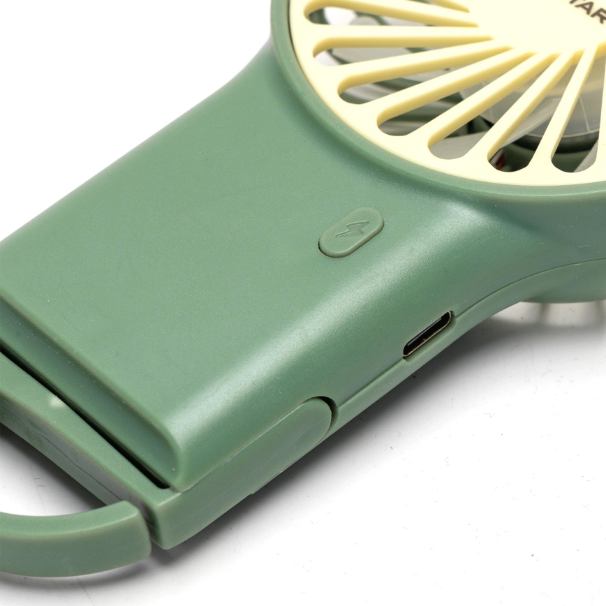 Aigostar - Uzlādējams kabatas ventilators 4W/5V 500mAh USB zaļa