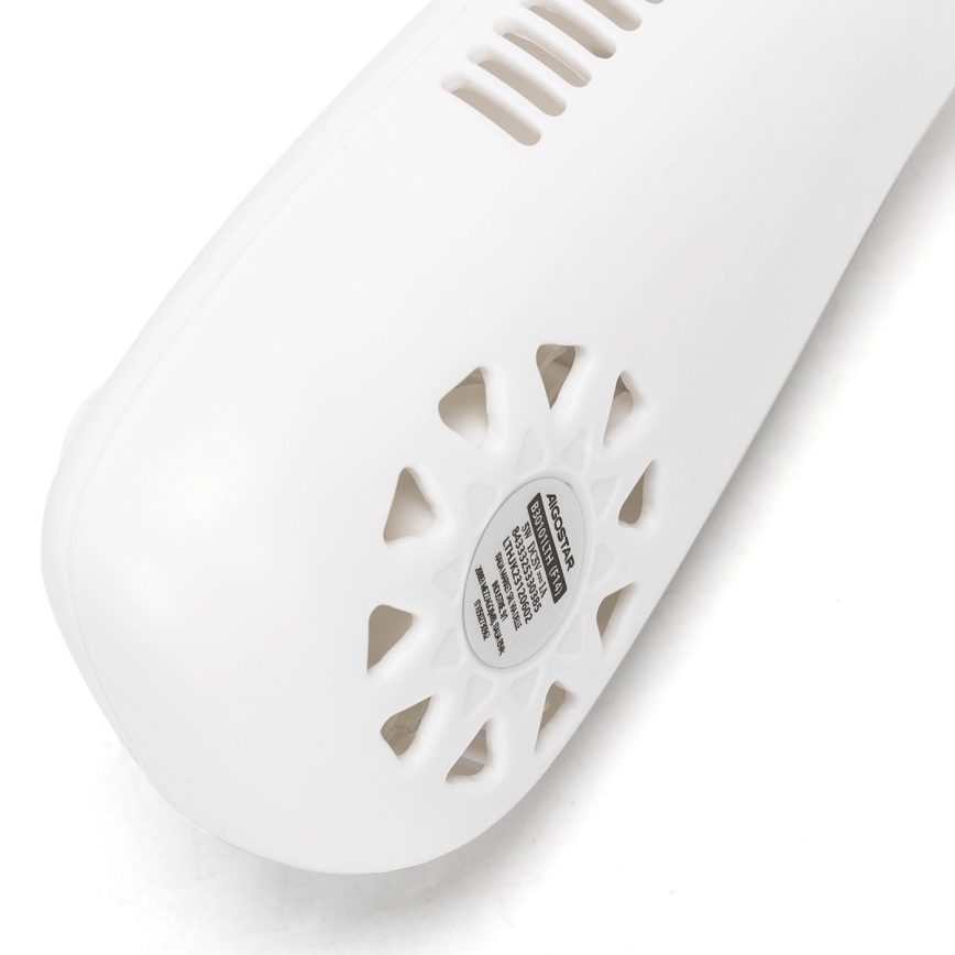 Aigostar - Uzlādējams kakla ventilators 4W/5V 2000mAh balta