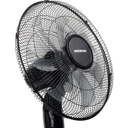 Aigostar - Melns stāvventilators 50W/230V 130 cm + tālvadība