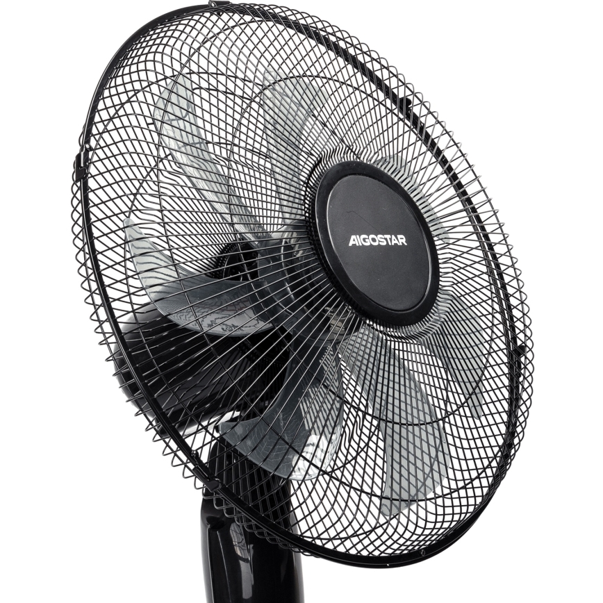 Aigostar - Melns stāvventilators 50W/230V 130 cm + tālvadība