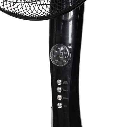 Aigostar - Melns stāvventilators 50W/230V 130 cm + tālvadība