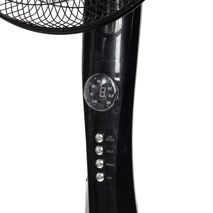 Aigostar - Melns stāvventilators 50W/230V 130 cm + tālvadība