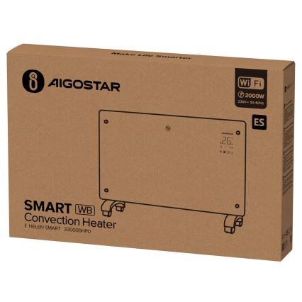 Aigostar - Viedais elektriskais tiešsildītājs/konvektors ar LCD displeju ECO/1000/2000W Wi-Fi