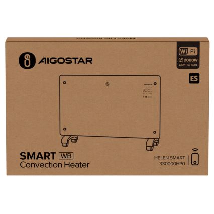 Aigostar - Viedais elektriskais tiešsildītājs/konvektors ar LCD displeju ECO/1000/2000W Wi-Fi