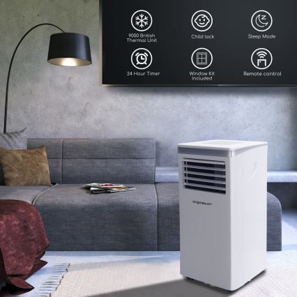 Aigostar - Viedais portatīvais kondicionieris 3 vienā 1003W/230V 9000 BTU Wi-Fi, balts + tālvadības pults