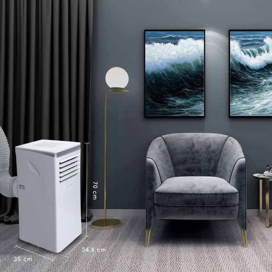 Aigostar - Viedais portatīvais kondicionieris 3 vienā 1003W/230V 9000 BTU Wi-Fi, balts + tālvadības pults