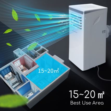 Aigostar - Viedais portatīvais kondicionieris 3 vienā 1003W/230V 9000 BTU Wi-Fi, balts + tālvadības pults