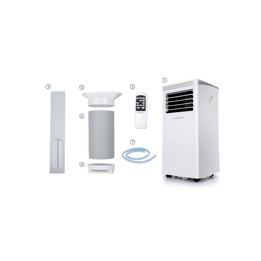 Aigostar - Viedais portatīvais kondicionieris 3 vienā 1003W/230V 9000 BTU Wi-Fi, balts + tālvadības pults