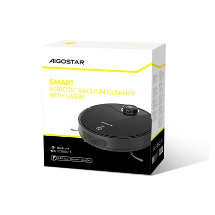 Aigostar - Viedais robota putekļu sūcējs 2in1 12W/230V 3300mAh Wi-Fi melna