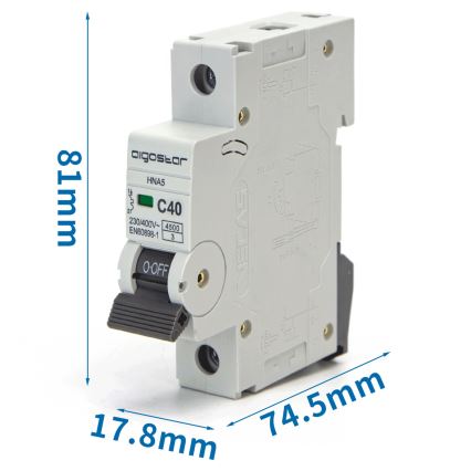 Aigostar - Vienfāzes automāts 1P-40A-C 230-400V