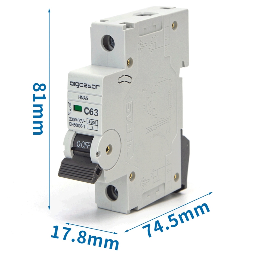 Aigostar - vienfāzu automāts 1P-63A-C 230-400V