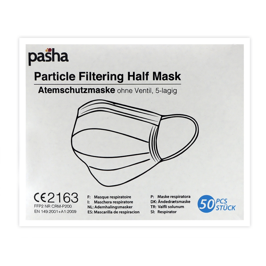 Aizsarglīdzekļi - respirators FFP2 NR CE 2163 50gab