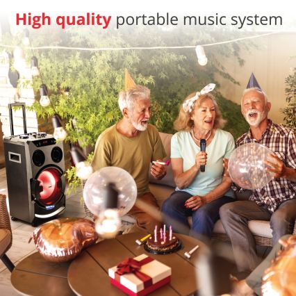 AKAI ABTS-112 - Bezvadu skaļrunis 300W/230V 7000 mAh + tālvadības pults