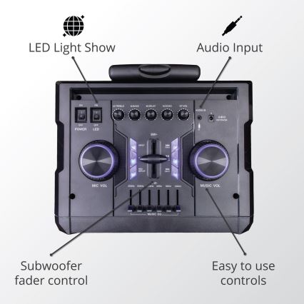 AKAI ABTS-112 - Bezvadu skaļrunis 300W/230V 7000 mAh + tālvadības pults