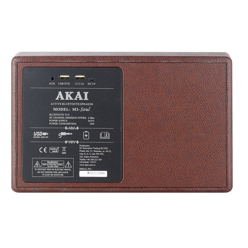 AKAI M3 SOUL COFFEE - Bezvadu skaļrunis 20W/6000 mAh