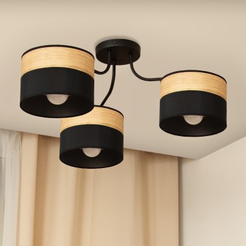 ALBA virsmontējamā griestu lustra, 3xE27/15W/230V, Ø 66 cm, melna/brūna