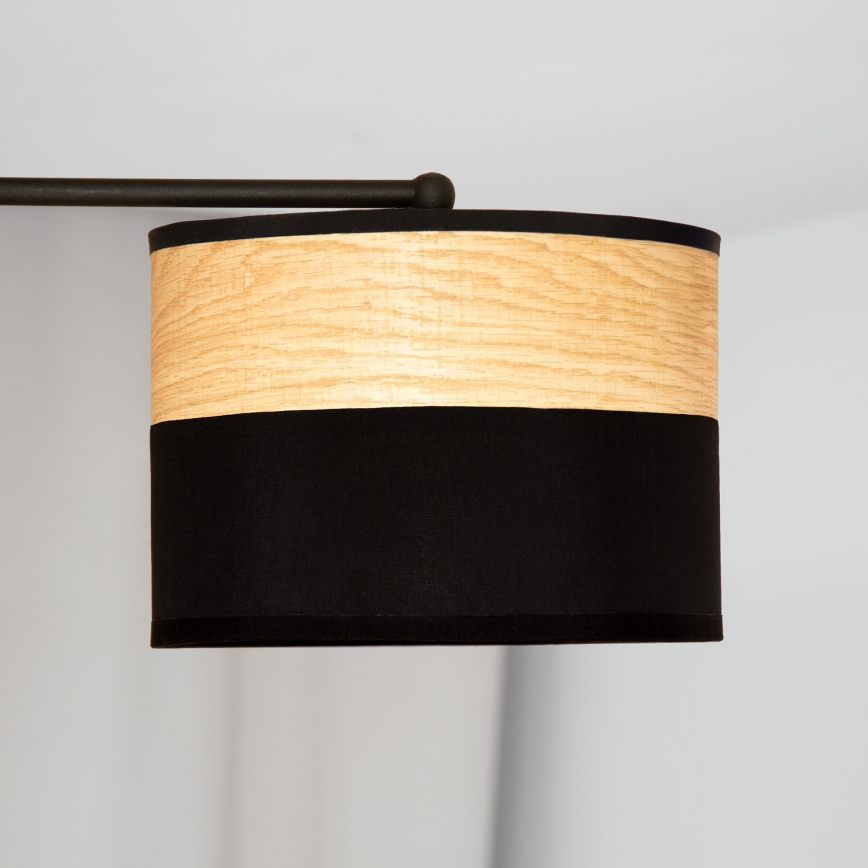 ALBA virsmontējamā griestu lustra, 3xE27/15W/230V, Ø 66 cm, melna/brūna