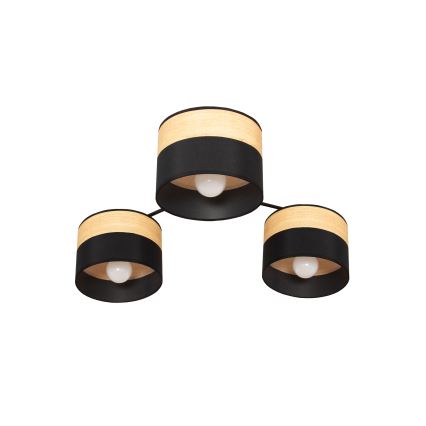 ALBA virsmontējamā griestu lustra, 3xE27/15W/230V, Ø 66 cm, melna/brūna