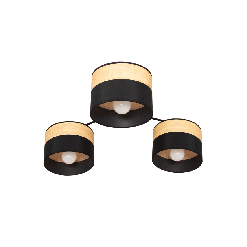 ALBA virsmontējamā griestu lustra, 3xE27/15W/230V, Ø 66 cm, melna/brūna