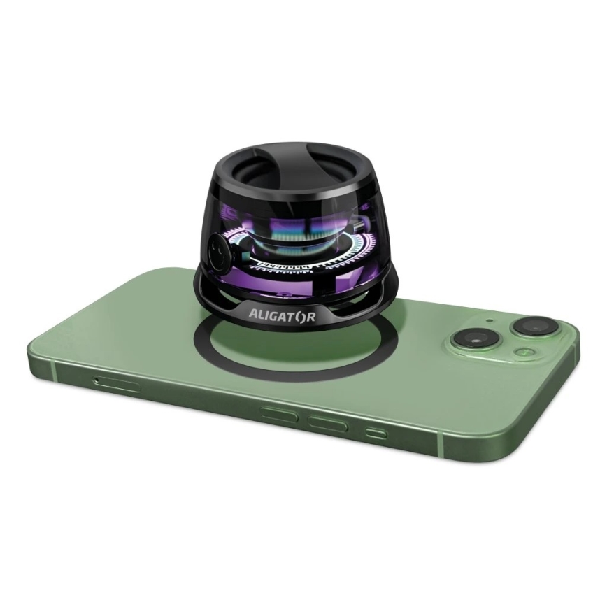 Aligator ABSMB01 - Magnētiskais skaļrunis Mini Beat 400 mAh, savietojams ar MagSafe, melns