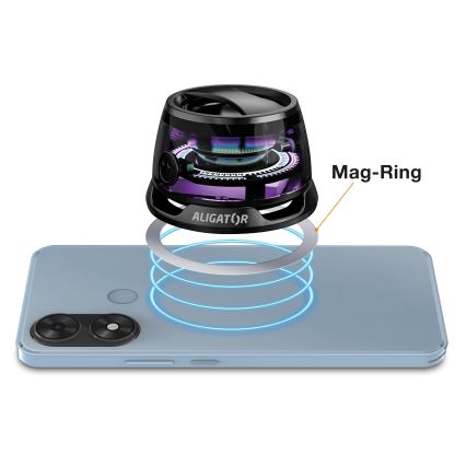 Aligator ABSMB01 - Magnētiskais skaļrunis Mini Beat 400 mAh, savietojams ar MagSafe, melns