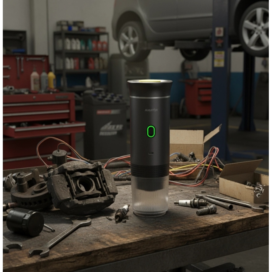 Aligator ACM002 - portatīvais uzlādējamais kafijas automāts PortaCaffé 3 vienā 72W/7500 mAh pelēks