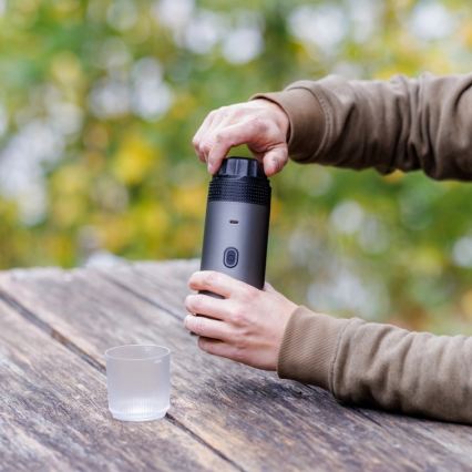 Aligator ACM002 - portatīvais uzlādējamais kafijas automāts PortaCaffé 3 vienā 72W/7500 mAh pelēks