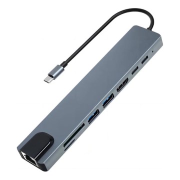 Aligator AHUB001 - USB-C centrmezgls 8 vienā