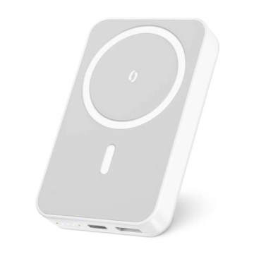 Aligator AMS04WT - powerbank ar Qi un MagSafe bezvadu uzlādi, 10000 mAh, 15 W Power Delivery, melns