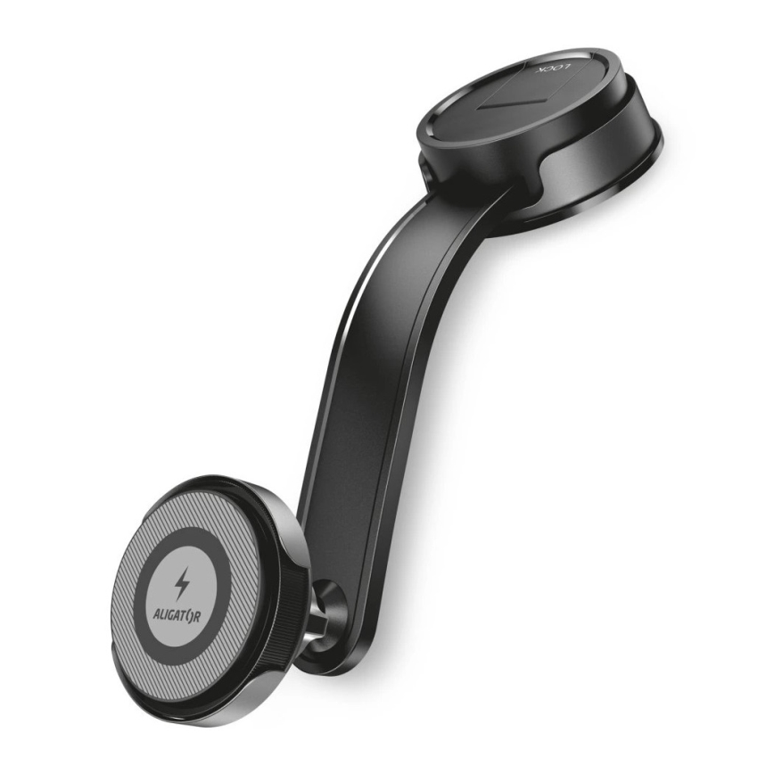 Aligator AMS07BK - Automašīnas tālruņa turētājs ar elastīgu kaklu, saderīgs ar MagSafe, melns