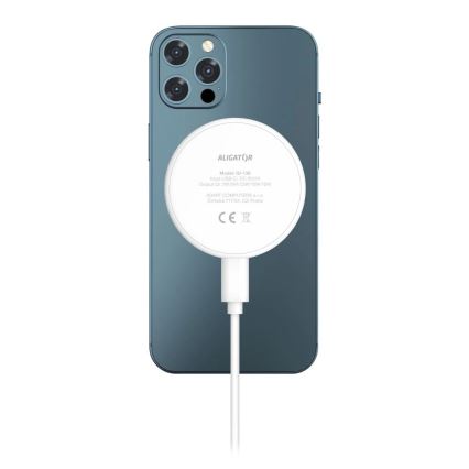 Aligator AMS08WT - MagSafe bezvadu lādētājs 3-in-1, 15 W, balts