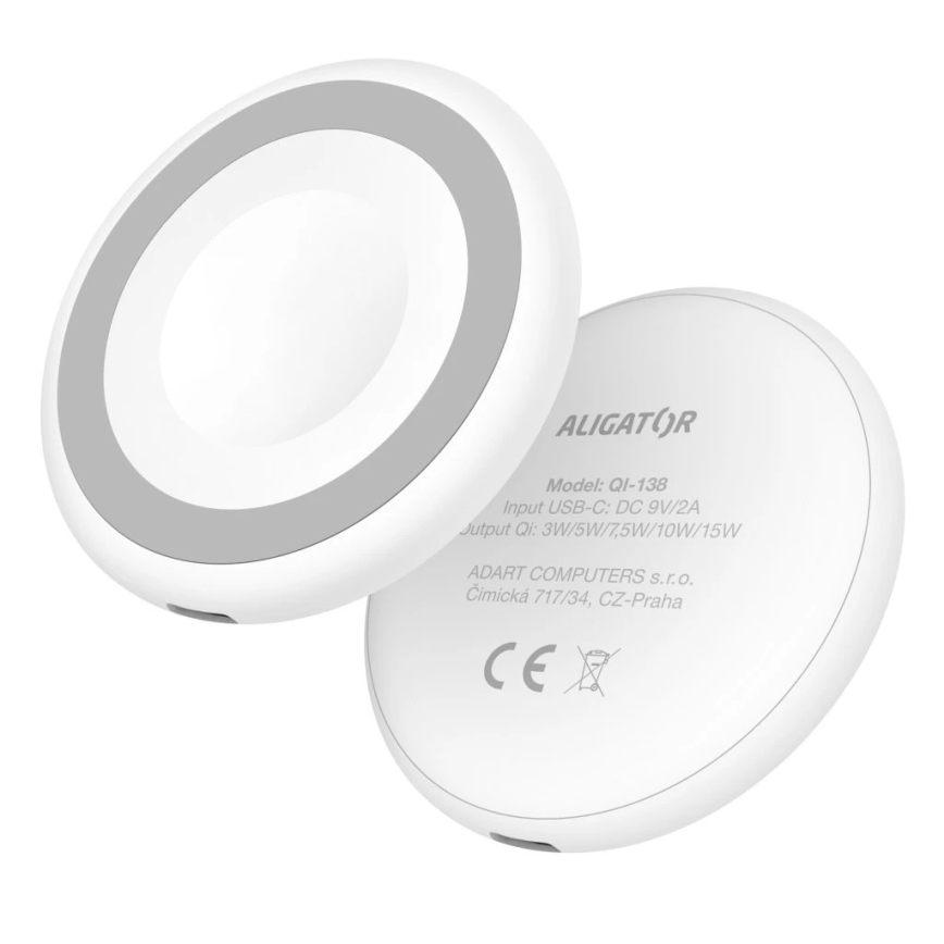 Aligator AMS08WT - MagSafe bezvadu lādētājs 3-in-1, 15 W, balts