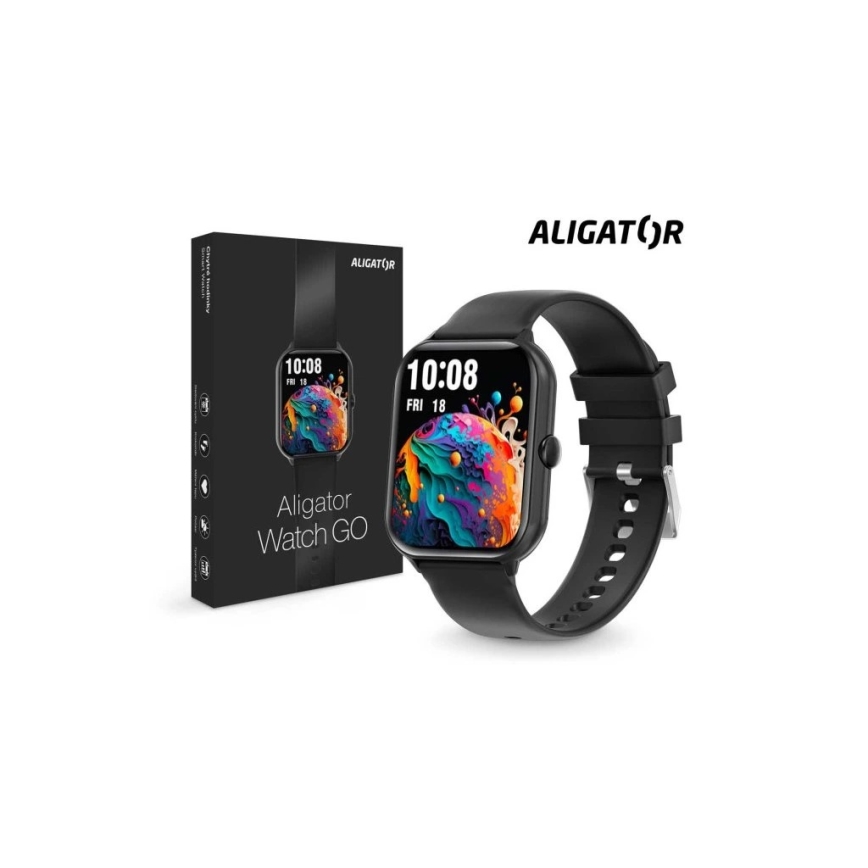 Aligator AW10BK - Viedpulkstenis Watch GO 220 mAh IP67 melns