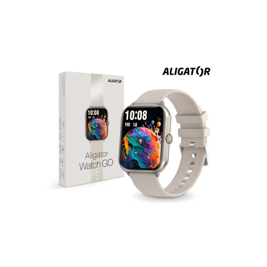 Aligator AW10SR - viedpulkstenis Watch GO 220 mAh IP67 krēmkrāsas