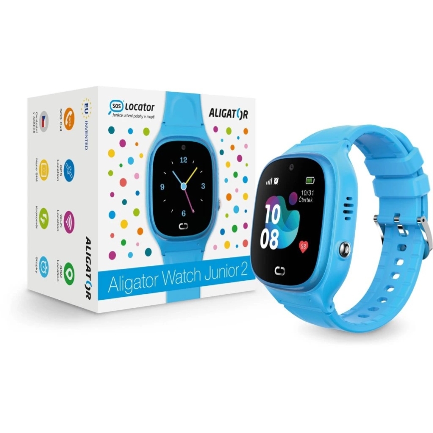 Aligator AW11BE - viedpulkstenis Watch Junior 2 450 mAh IP67 Wi-Fi zils
