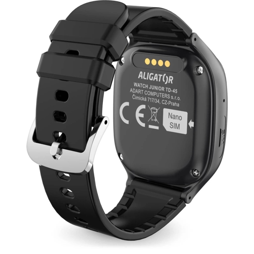 Aligator AW11BK - Viedpulkstenis Watch Junior 2 450 mAh IP67 Wi-Fi melns