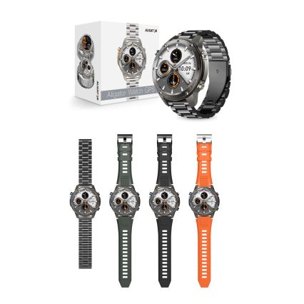 Aligator AW12BK - Viedpulkstenis Watch GPS 500 mAh IP69K melns
