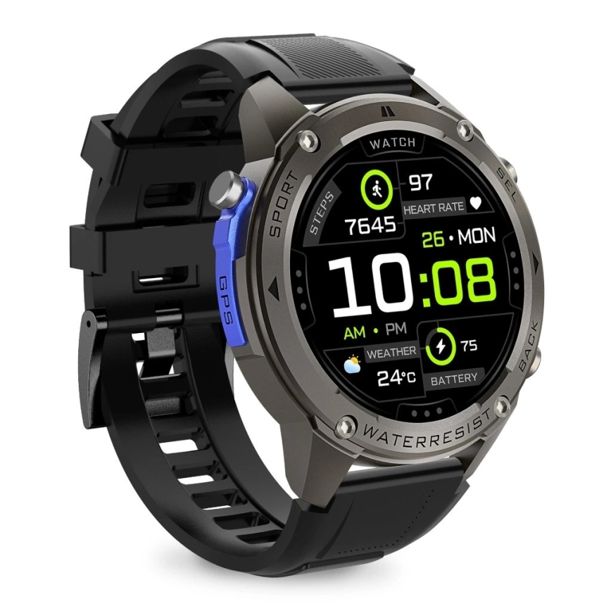 Aligator AW12BK - Viedpulkstenis Watch GPS 500 mAh IP69K melns