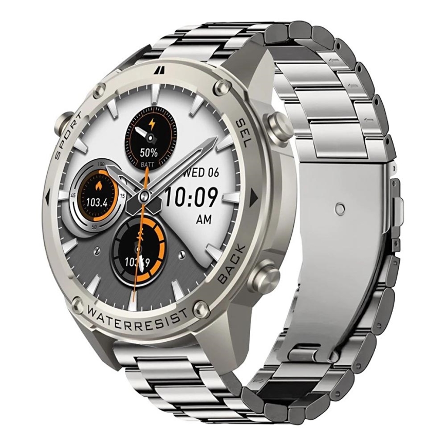 Aligator AW12SR - Viedpulkstenis Watch GPS 500 mAh IP69K sudraba