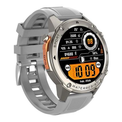Aligator AW12SR - Viedpulkstenis Watch GPS 500 mAh IP69K sudraba