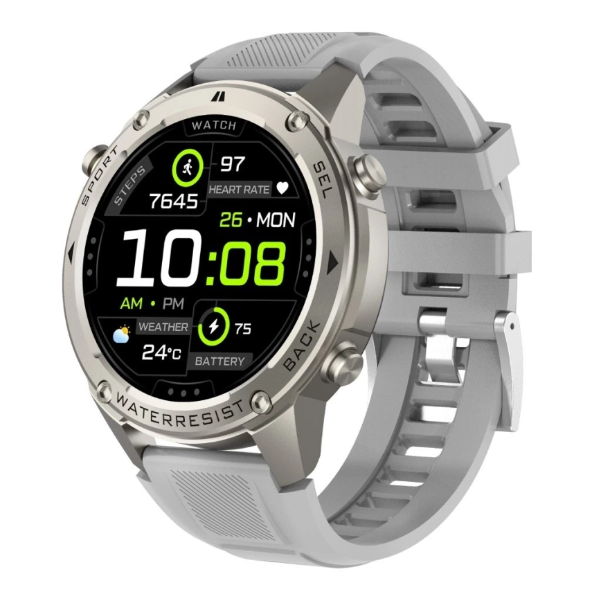 Aligator AW12SR - Viedpulkstenis Watch GPS 500 mAh IP69K sudraba