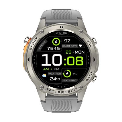Aligator AW12SR - Viedpulkstenis Watch GPS 500 mAh IP69K sudraba