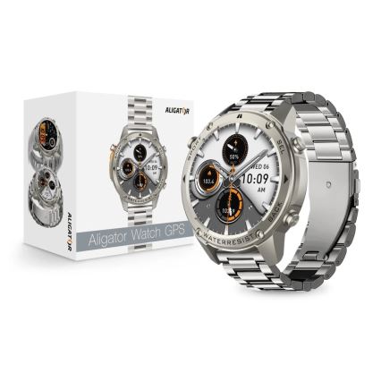 Aligator AW12SR - Viedpulkstenis Watch GPS 500 mAh IP69K sudraba