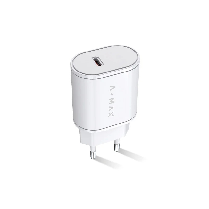 Aligator AX0001V - Ātrās uzlādes adapteris A-MAX Power Delivery 20W USB-C balts