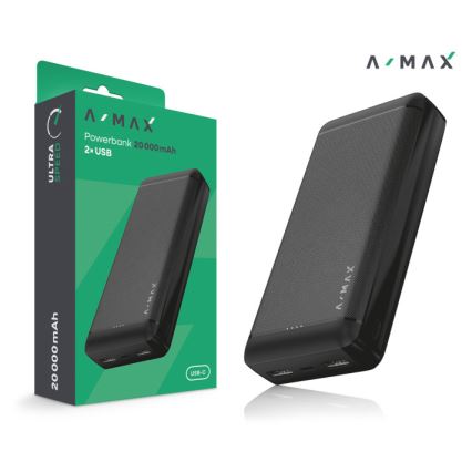 Aligator AX0004 - Power banka A-MAX 20000 mAh 3,7 V melna